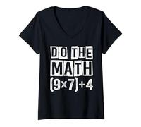 Donna Do The Math 6 7 Meme Funny Six Seven Men Women Teacher Maglietta con Collo a V