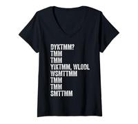 Donna Do You Know The Muffin Man? DYKTMM? Funny Nostalgic Quote Maglietta con Collo a V