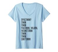 Donna Do You Know The Muffin Man? DYKTMM? Retro Funny Quote Maglietta con Collo a V