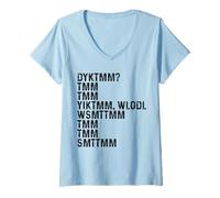 Donna Do You Know The Muffin Man DYKTMM Vintage Funny Quote Maglietta con Collo a V