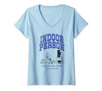 Donna DOAWK Indoor Person Eat Sleep Game Repeat Book Series Maglietta con Collo a V