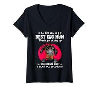 Donna Dobermann Best Dog Mom Dogs Lovers Funny Mothers Day Maglietta con Collo a V