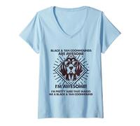 Donna Dog Dad Are Awesome - Razza Black And Tan Coonhound Dog Mom Maglietta con Collo a V