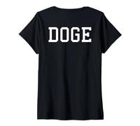 Donna Doge - Backside Print Maglietta con Collo a V