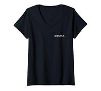 Donna Dogma Prepare Thyself Silver Pocket Logo Front & Back Maglietta con Collo a V