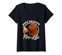 Donna Dogue de Bordeaux Lover Design Bella Dogue de Bordeaux Maglietta con Collo a V