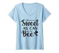 Donna Dolce Come può Ape Maglietta con Collo a V