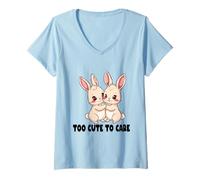 Donna Dolce coniglietto too carino per curare Maglietta con Collo a V