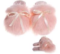 Donna Dolce E Carino Bowknot Soffice Morbido Confortevole Caldo Peluche Casa Pantofole Autunno E Inverno Camera Da Letto Interna Antiscivolo Pantofole Casual (Rosa,36-37)