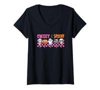 Donna Dolce & Spooky Halloween Treats Design Maglietta con Collo a V