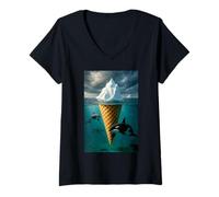 Donna Dolphins Dolphins Dessert Summer Beach Lover Sweet Tooth Maglietta con Collo a V
