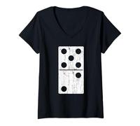 Donna Domino Halloween Costume Gruppo Coordinato Cinque-Due 5-2 Maglietta con Collo a V