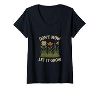 Donna Don’t Mow Let It Grow No Mow May Native Plants Wildflowers Maglietta con Collo a V