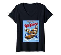 Donna Donald Duck Sea Scput Poster Maglietta con Collo a V