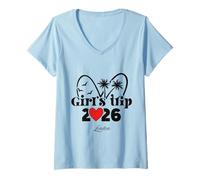 Donna Donna 2026 Ragazze Viaggio Londra Maglietta con Collo a V
