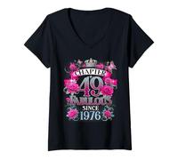 Donna Donna Chapter 49 Fabulous Since 1976 49th Birthday Design Maglietta con Collo a V