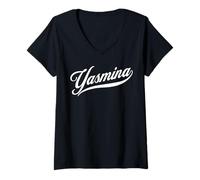 Donna donna ragazze Idea regalo divertente umorismo nome per Yasmina Maglietta con Collo a V