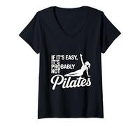 Donna Donne Divertente Pilates Detto Yoga Allenamento Fitness Istruttore Maglietta con Collo a V