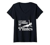 Donna Donne Divertente Pilates Detto Yoga Allenamento Fitness Istruttore Maglietta con Collo a V