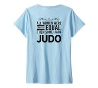 Donna Donne Imparare Judo Ragazza Giapponese Arti Marziali Divertente Sensei Maglietta con Collo a V