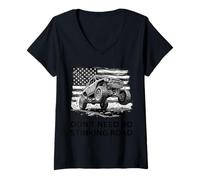 Donna Don't Need No Stinking Road 4x4 off-Roading 4x4 Maglietta con Collo a V