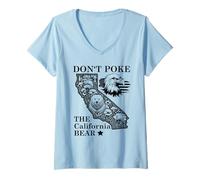 Donna Don't Poke Bear California Republic State Park US Democracy Maglietta con Collo a V