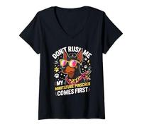 Donna Don't Rush Me My Miniature Pinscher Comes First Maglietta con Collo a V