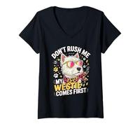 Donna Don't Rush Me My Westie Comes First Maglietta con Collo a V