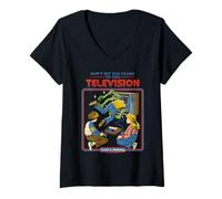 Donna Don't Sit Too Close Monsters Retro Vintage Funny Adult Humor Maglietta con Collo a V