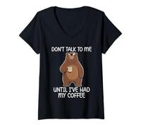 Donna Don't Talk To Me Until I've Had My Coffee Maglietta con Collo a V