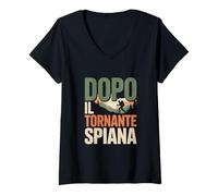 Donna dopo il tornante spiana frase trekking montagna Maglietta con Collo a V