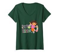 Donna Dora The Explorer Beautiful Like A Rainbow Maglietta con Collo a V