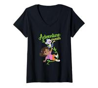 Donna Dora The Explorer Dora And Boots Adventure Awaits Maglietta con Collo a V