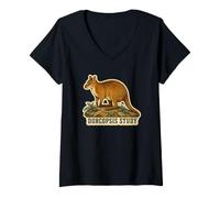 Donna DORCOPSIS Study Marsupiale Forestale Storia Naturale Maglietta con Collo a V