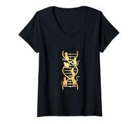 Donna Double Helix DNA Gatti Genetica Biologia Scienze Insegnante Maglietta con Collo a V