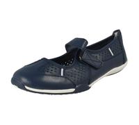 Donna Down To earth Casual IN Pelle Piatto Gancio & Ciclo Scarpe Cinghia -