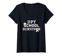 Donna DPT School Survivor Physical Therapy Graduazione Design Maglietta con Collo a V