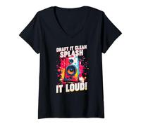 Donna Draft IT Clean Splash IT Loud Maglietta con Collo a V
