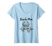 Donna Drago barbuto Beardie Mom esotico Pet Design Maglietta con Collo a V