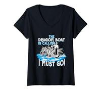 Donna Dragonboat Dragonboat The Dragon Boat Is Calling Maglietta con Collo a V