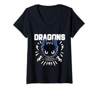 Donna Dragons Come addestrare Il Tuo Film Dragon 2025 Maglietta con Collo a V
