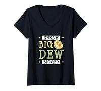 Donna Dream Big Dew - Melone di melata più grande e divertente, un contadino di melata Maglietta con Collo a V
