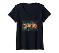 Donna Dreamland Adventures per una fantasia assonnata Maglietta con Collo a V