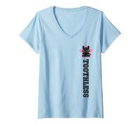 Donna DreamWorks Dragons Toothless A Little Feisty Front & Back Maglietta con Collo a V
