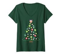 Donna DreamWorks Gabby’s Dollhouse Kitty Christmas Tree Maglietta con Collo a V