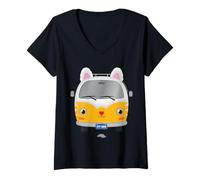 Donna DreamWorks Gabby’s Dollhouse Kitty Wagon Big Face Maglietta con Collo a V