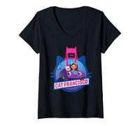Donna DreamWorks Gabby’s Dollhouse The Movie Cat Francisco Racer Maglietta con Collo a V