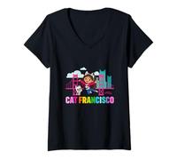 Donna DreamWorks Gabby’s Dollhouse The Movie Cat Francisco Rainbow Maglietta con Collo a V