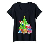 Donna DreamWorks KouKou Christmas Tree Decorating Maglietta con Collo a V