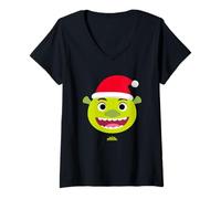 Donna DreamWorks KouKou Shrek Santa Face Maglietta con Collo a V